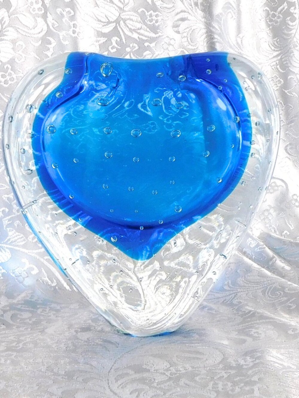 Blue Bullicante Heart Shaped Vase # 27252